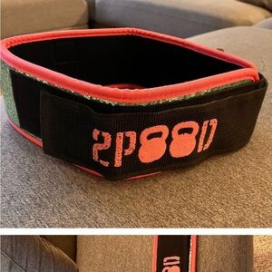 Black and Pink Weightlifting Belt